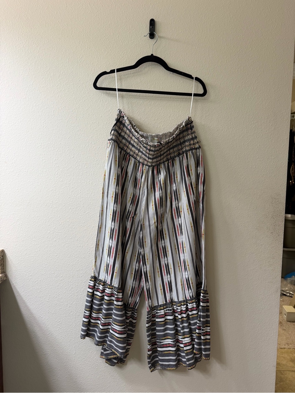 Maeve Anthropologie Striped Boho Wide-Leg Pants in Multicolor